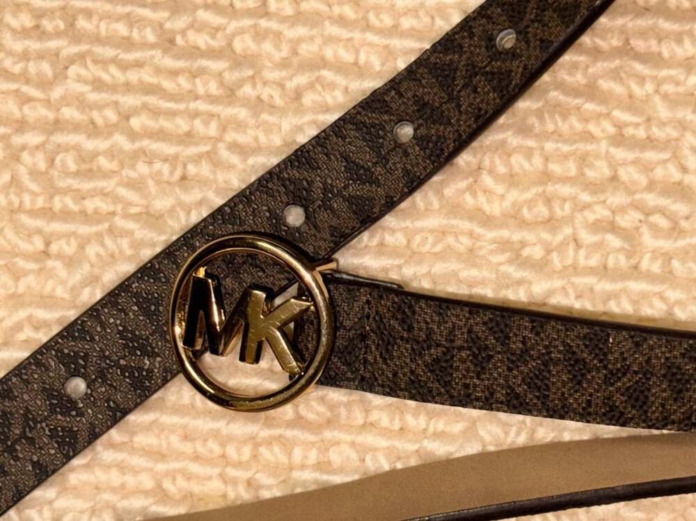 Michael Michael Kors Logo Belt Size XL Brown MK Buckle